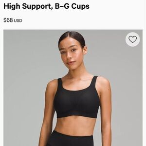 lululemon athletica Black Supportive Sports Bra - 36DD